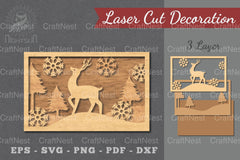 Deer Scene Laser Cut Home Decor Clipart Bundle - CraftNest - Digital Crafting and Art