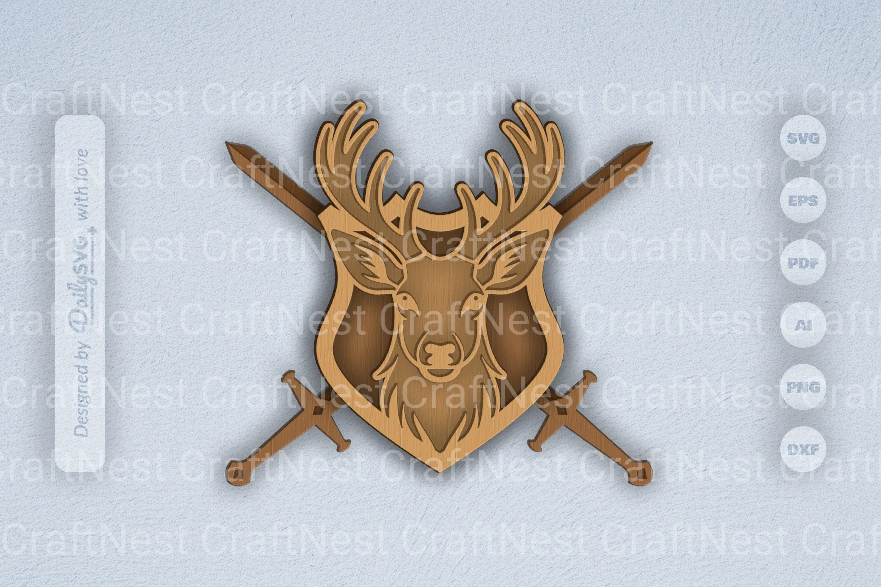Deer Shield Laser Cut SVG Bundle
