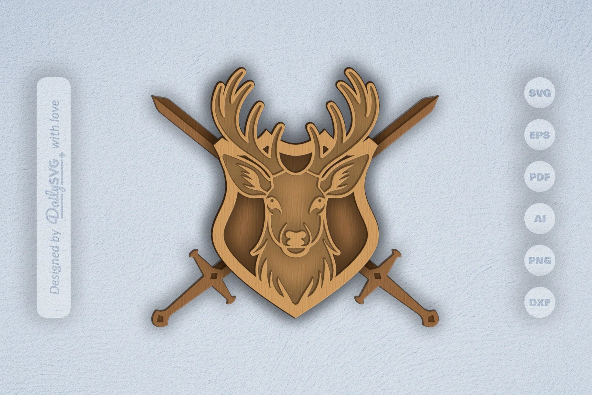 Deer Shield Laser Cut SVG Bundle - CraftNest - Digital Crafting and Art