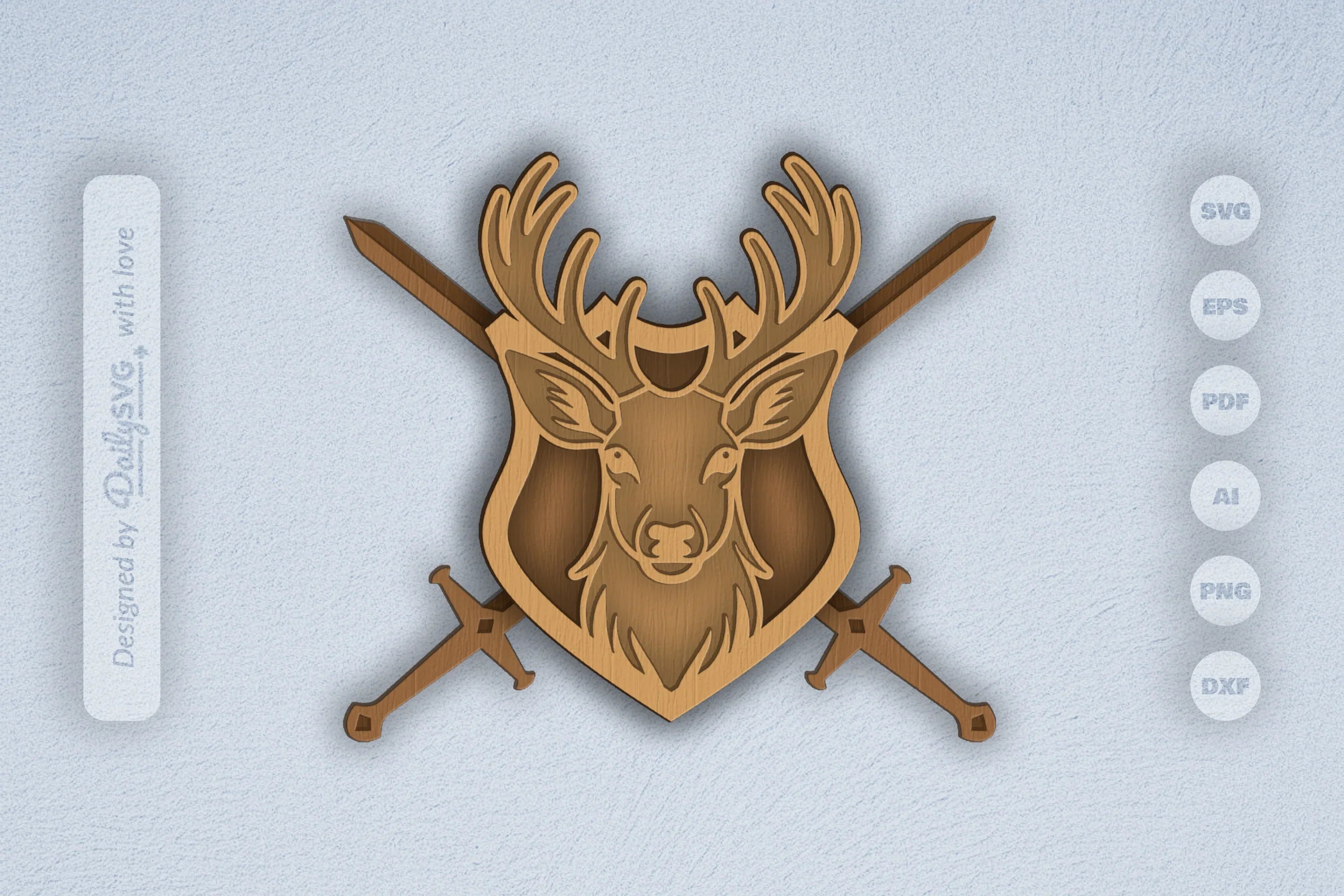 Deer Shield Laser Cut SVG Bundle - CraftNest - Digital Crafting and Art