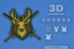 Deer Shield Laser Cut SVG Bundle - CraftNest - Digital Crafting and Art