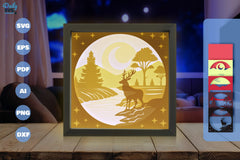 Deer Riverside Papercut SVG Bundle - CraftNest - Digital Crafting and Art