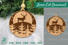 Deer in Forest Laser Cut Ornament Clipart Bundle