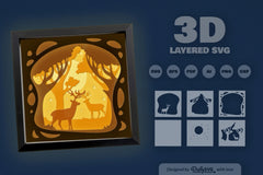 Deer in Rainforest Papercut SVG Bundle - CraftNest - Digital Crafting and Art