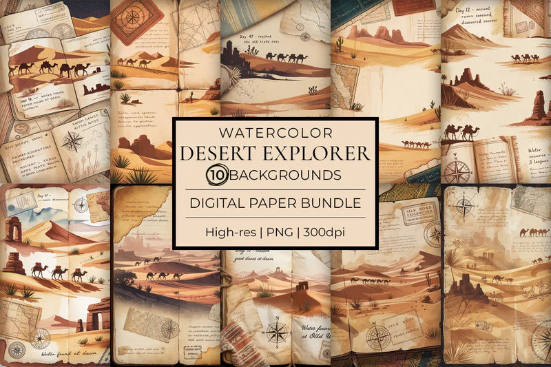 Desert Explorer Junk Journal Papers - CraftNest - Digital Crafting and Art