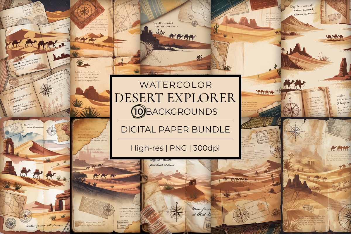Desert Explorer Junk Journal Papers