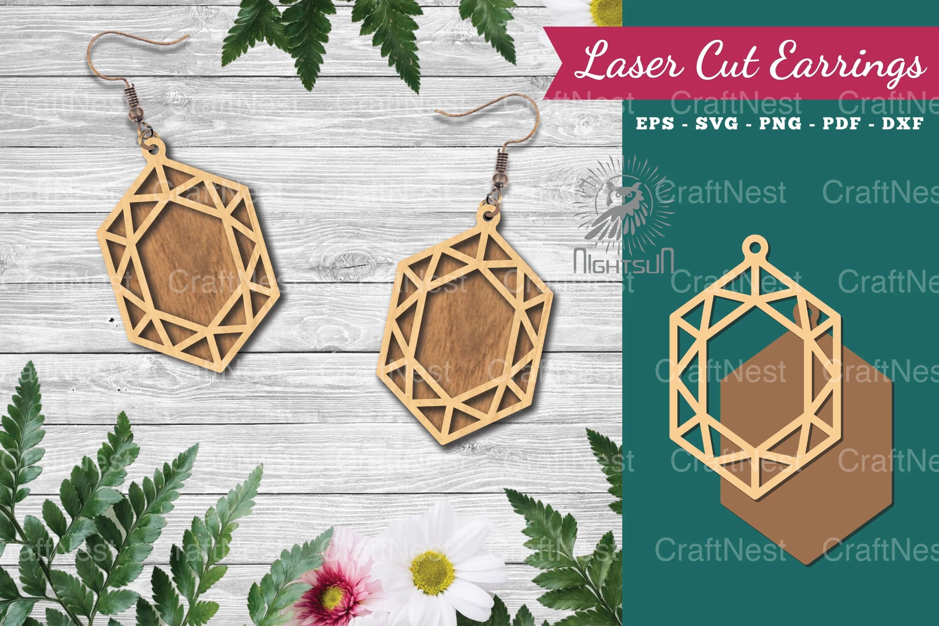 Diamond Laser Cut Earrings Clipart Bundle - CraftNest - Digital Crafting and Art