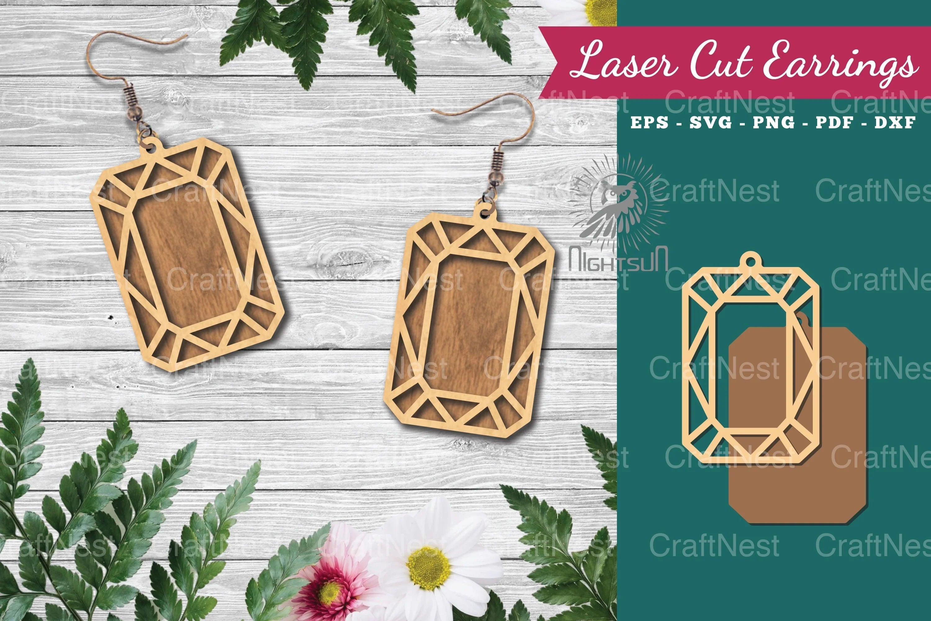 Diamond Laser Cut Earrings Clipart Bundle - CraftNest - Digital Crafting and Art
