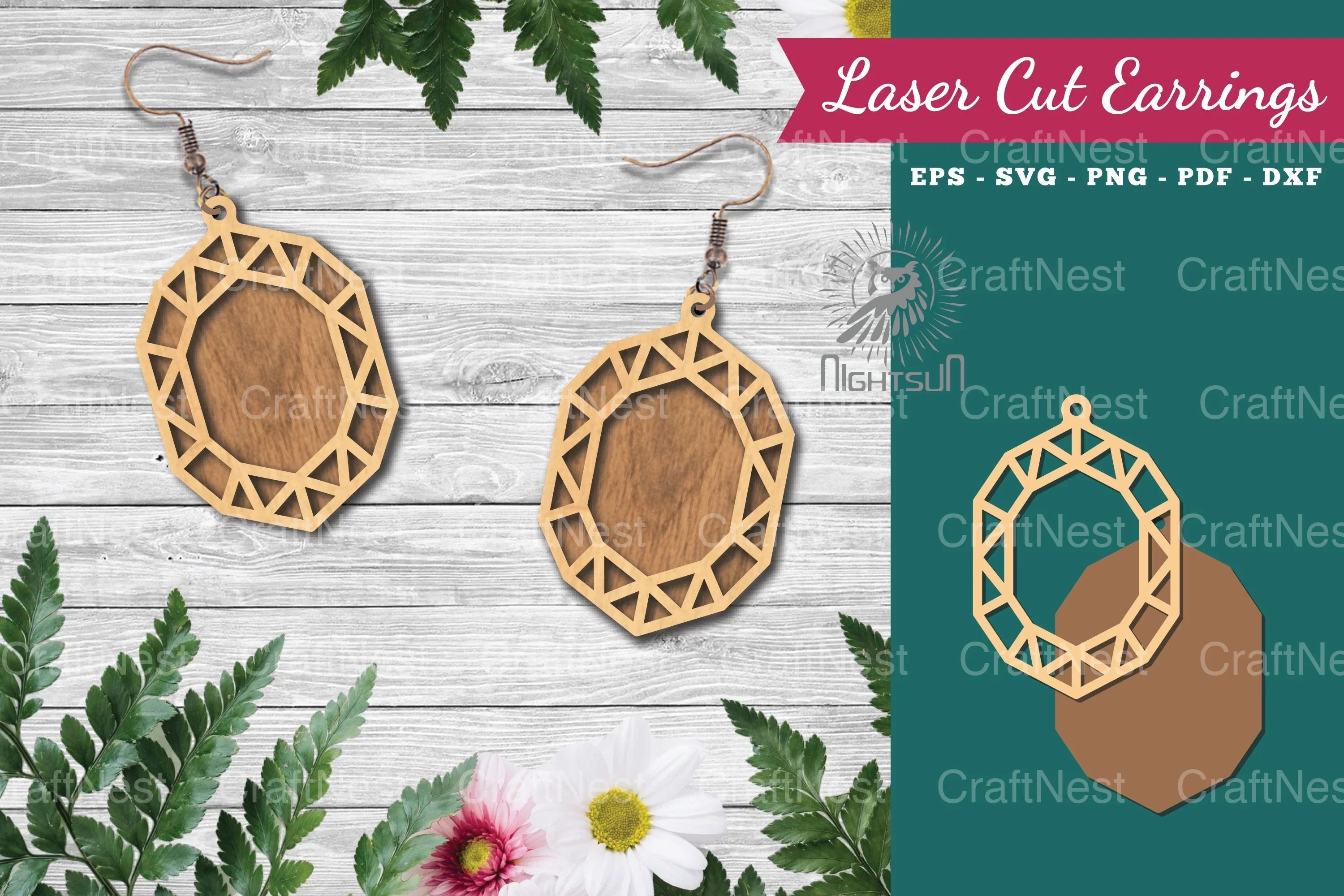 Diamond Laser Cut Earrings Clipart Bundle - CraftNest - Digital Crafting and Art