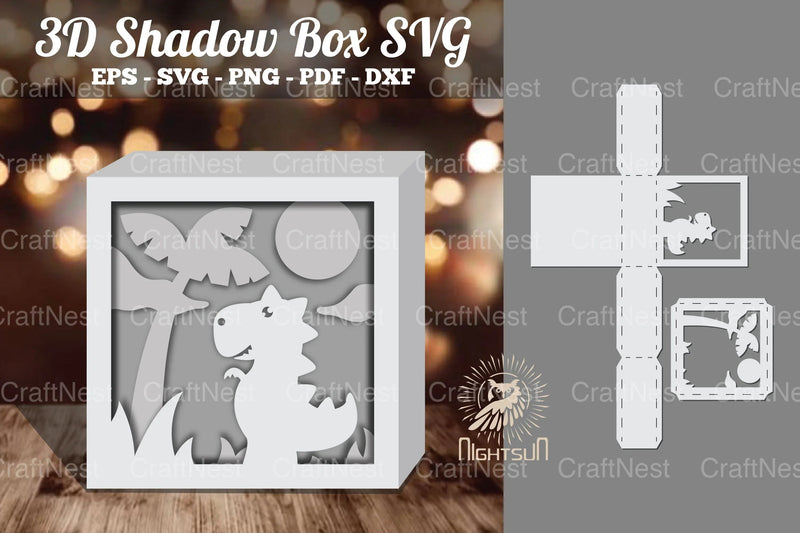 Dinosaur 3D Papercut Shadow Box Clipart Bundle - CraftNest - Digital Crafting and Art