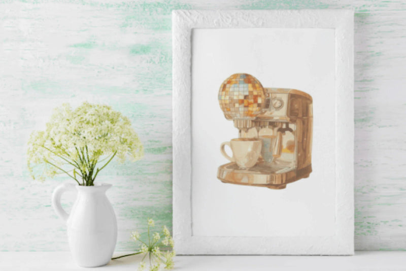 Retro Disco Coffee Clipart Bundle - CraftNest - Digital Crafting and Art