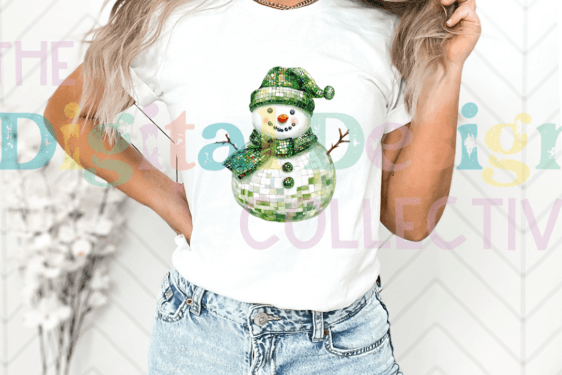 Festive Disco Snowman Christmas Clipart Bundle