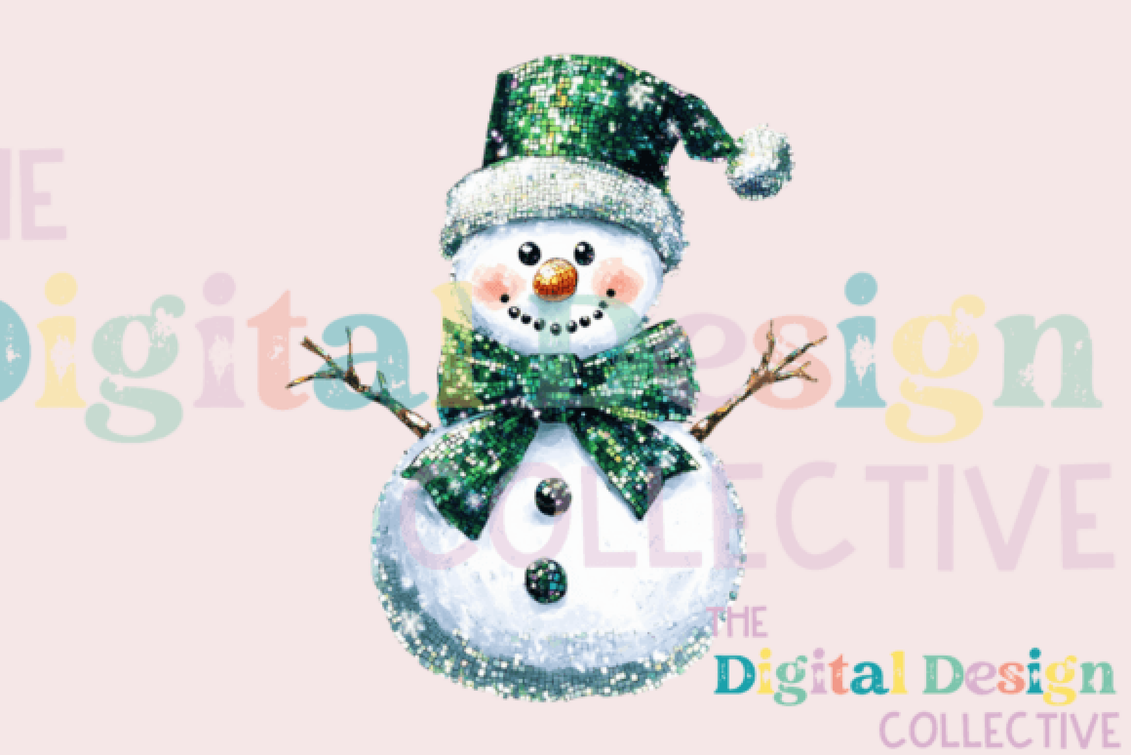 Festive Disco Snowman Christmas Clipart Bundle