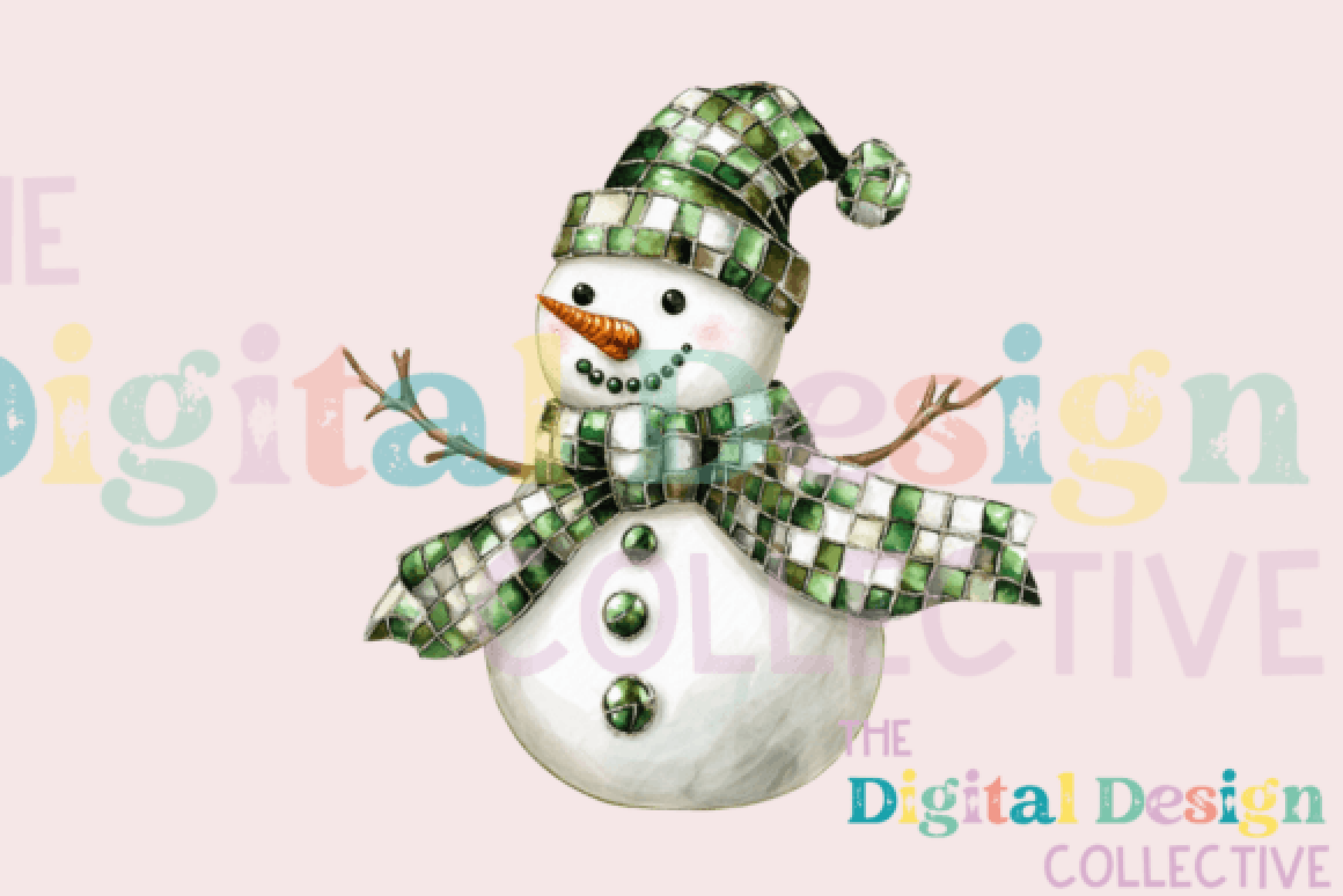 Festive Disco Snowman Christmas Clipart Bundle