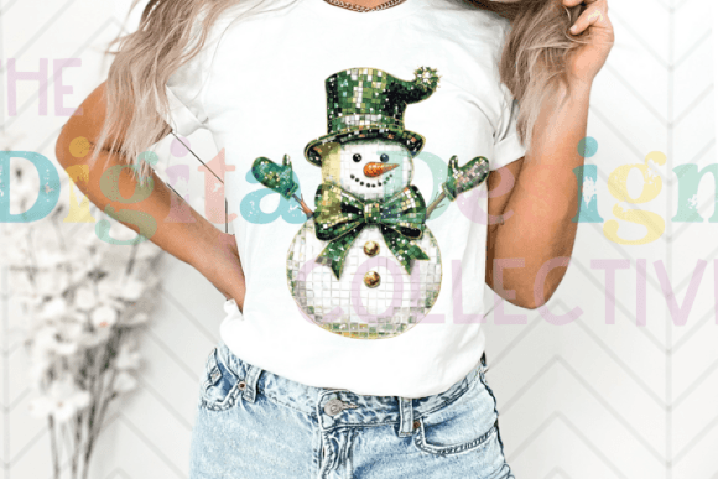 Festive Disco Snowman Christmas Clipart Bundle
