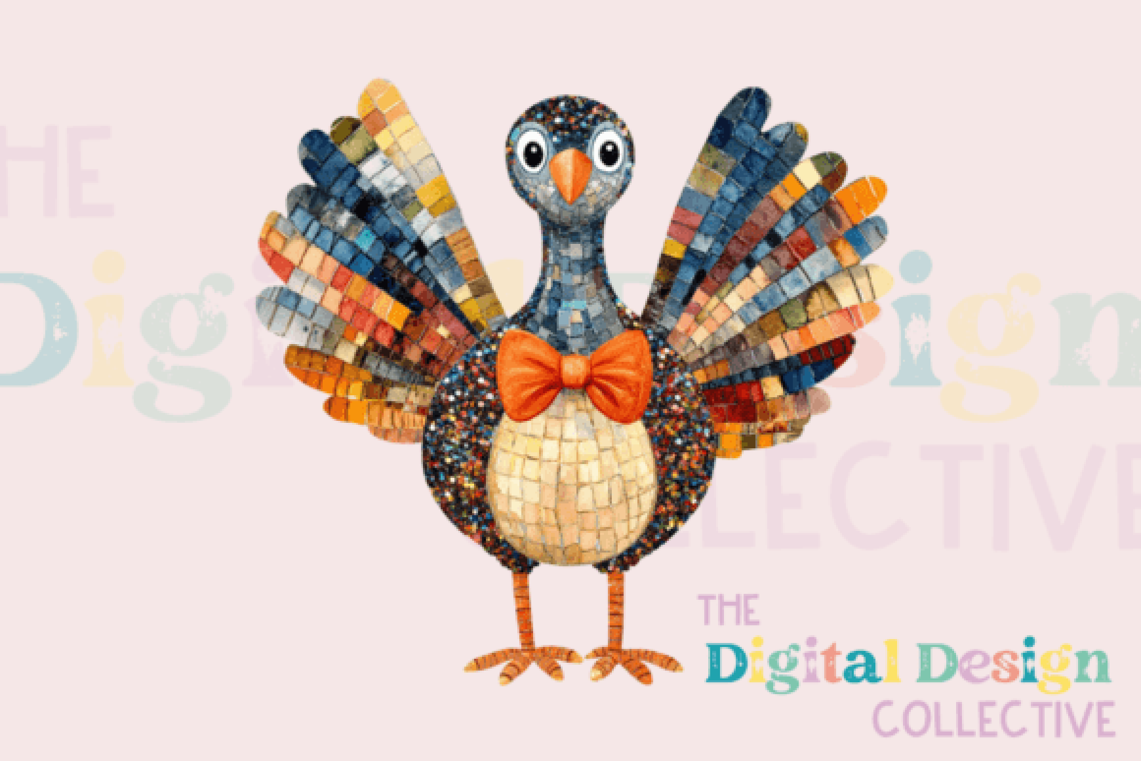 Disco Turkey Thanksgiving Clipart Bundle