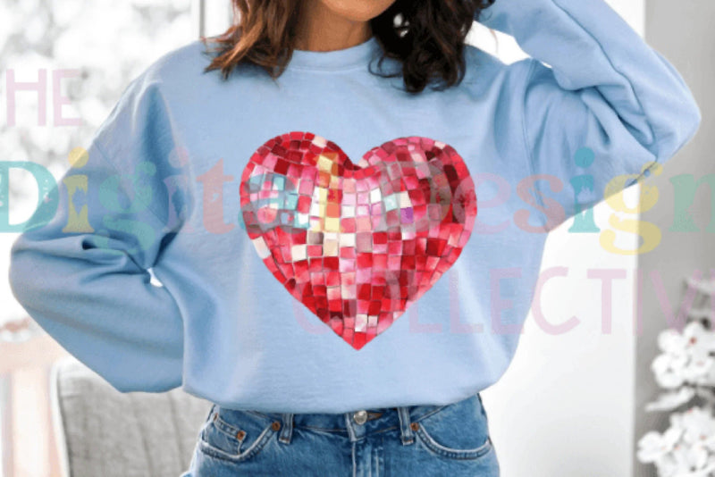 Valentine's Day Disco Ball Heart Clipart Bundle - CraftNest - Digital Crafting and Art