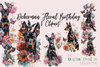 Doberman Floral Birthday Clipart Bundle