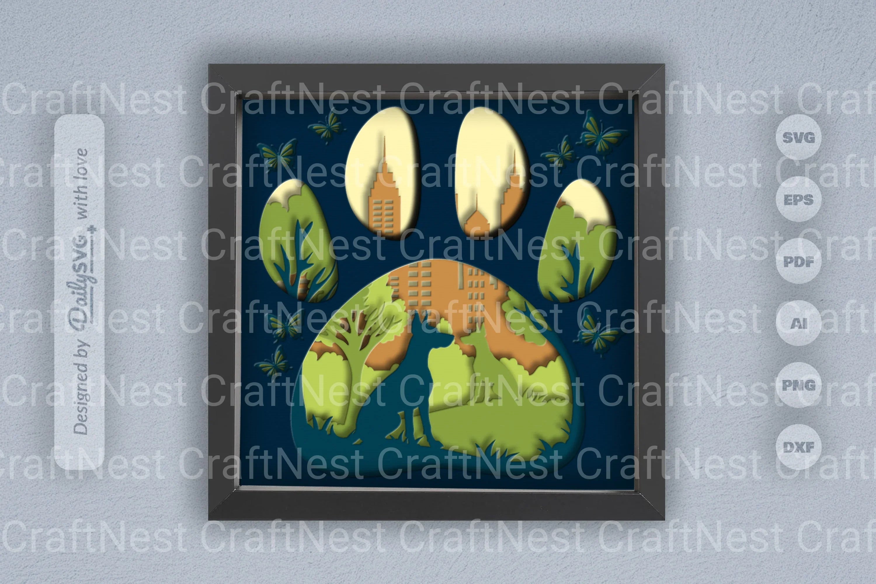 Doberman Pinscher Park Papercut SVG Bundle