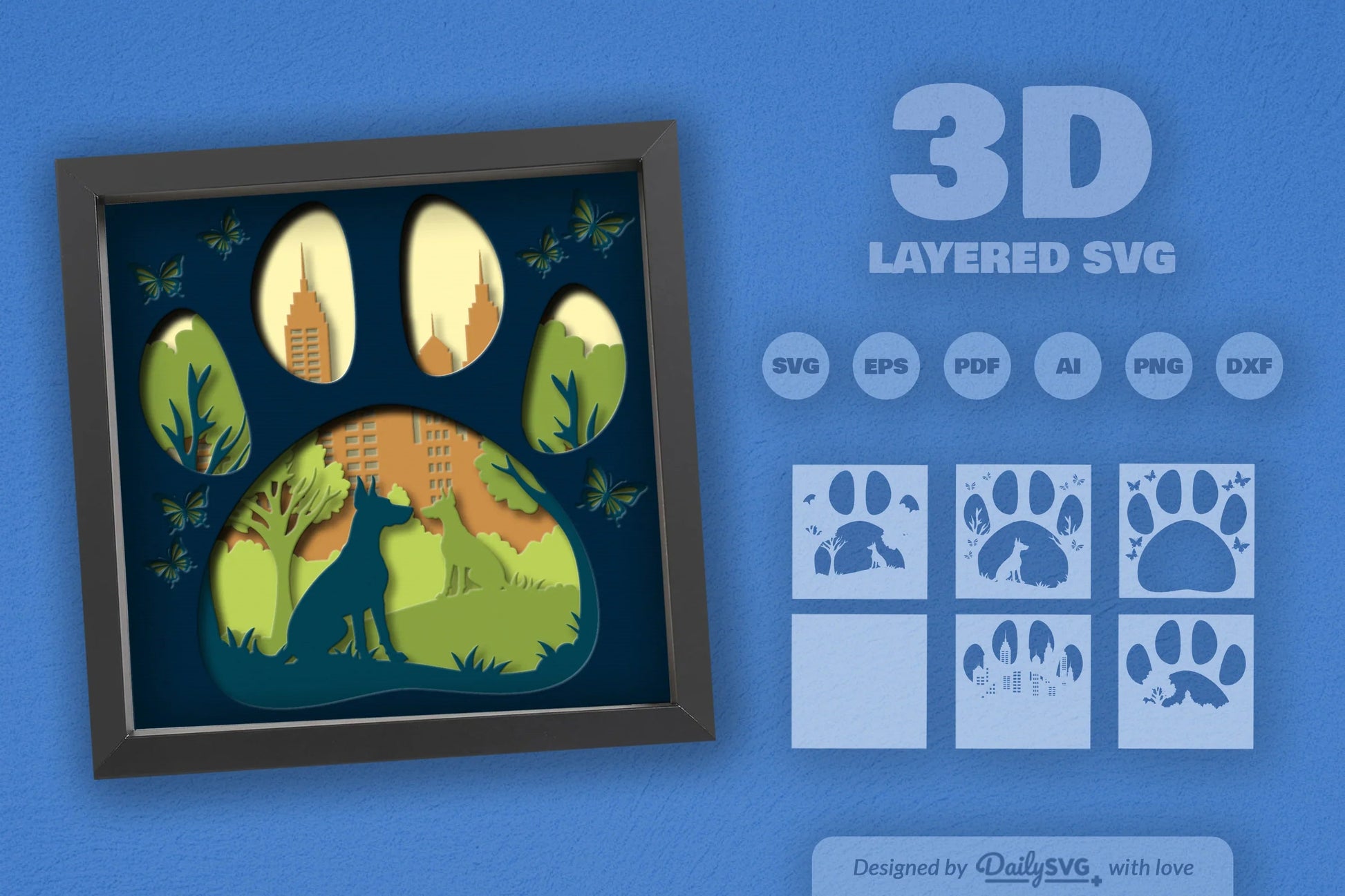 Doberman Pinscher Park Papercut SVG Bundle - CraftNest - Digital Crafting and Art