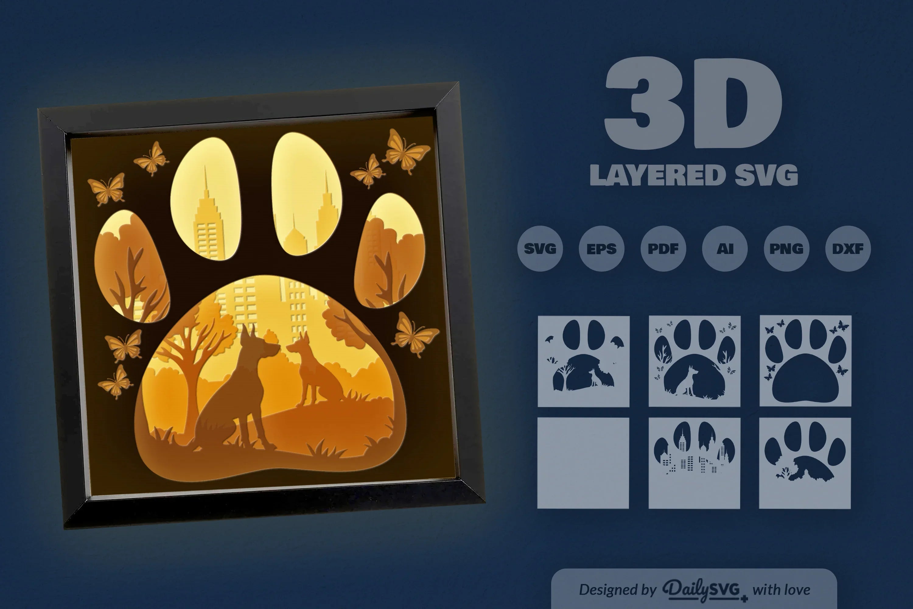 Doberman Pinscher Park Papercut SVG Bundle - CraftNest - Digital Crafting and Art