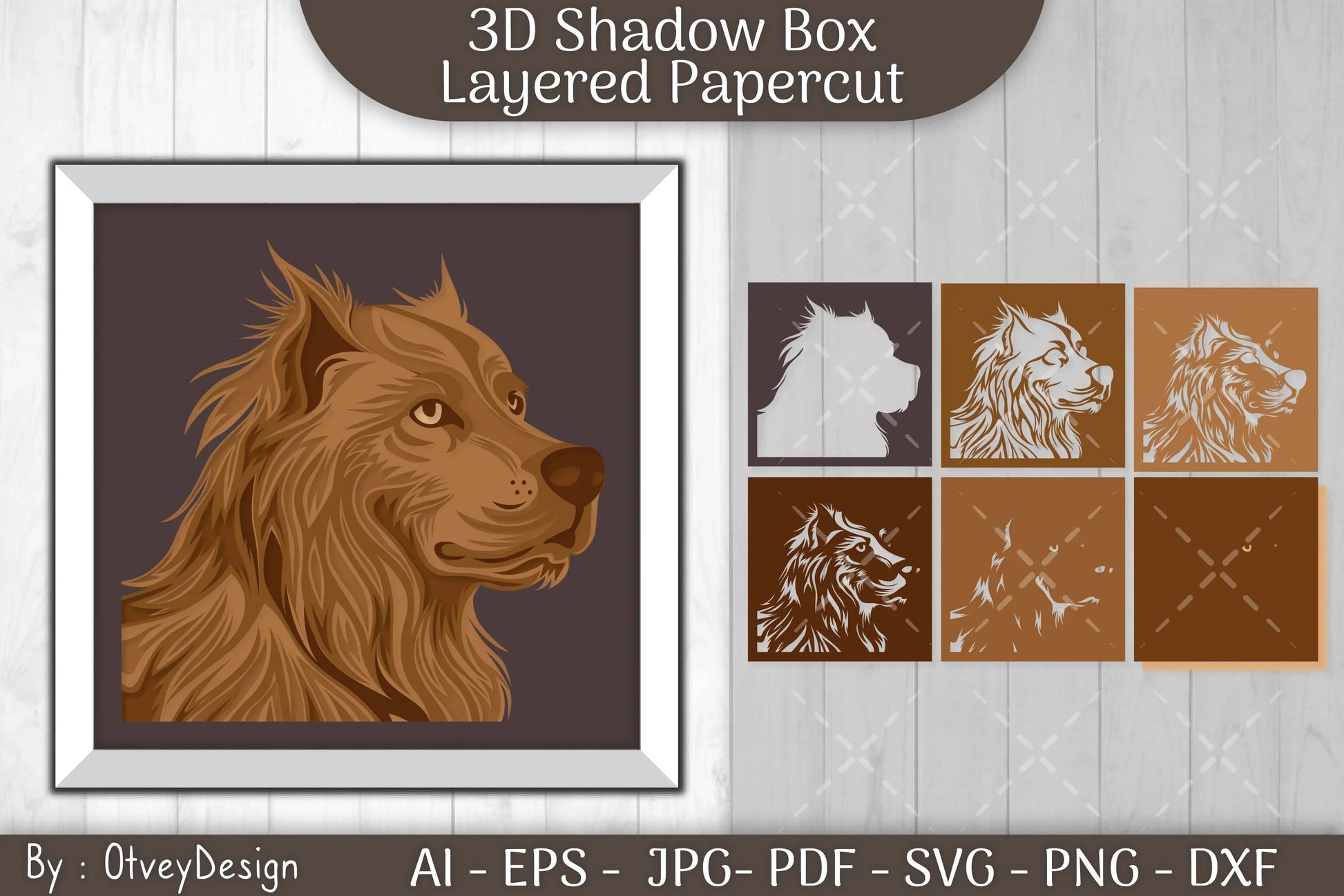 Dog Shadowbox Layered Papercut SVG Bundle - CraftNest - Digital Crafting and Art