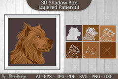 Dog Shadowbox Layered Papercut SVG Bundle - CraftNest - Digital Crafting and Art