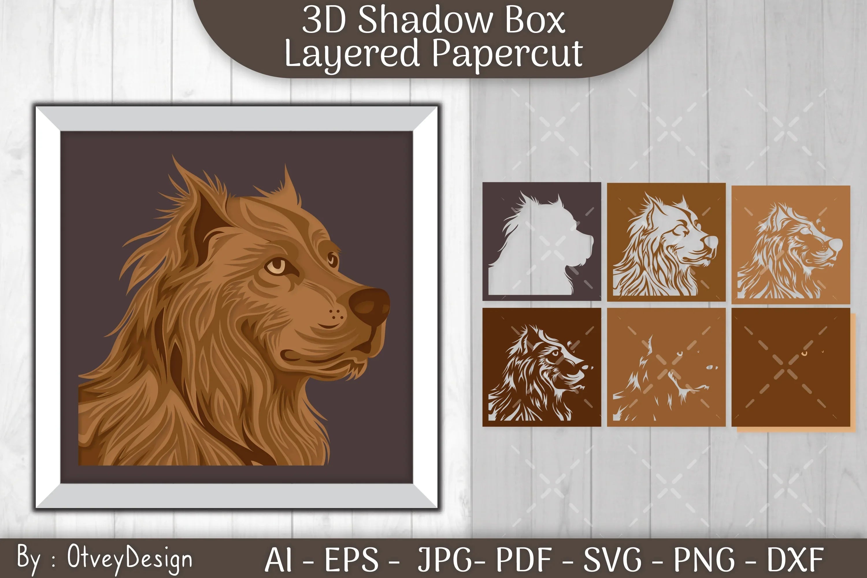 Dog Shadowbox Layered Papercut SVG Bundle - CraftNest - Digital Crafting and Art