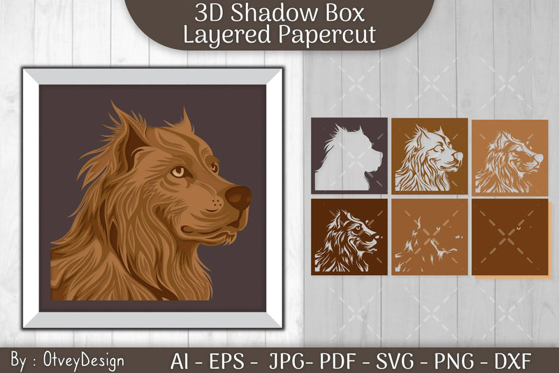 Dog Shadowbox Layered Papercut SVG Bundle - CraftNest - Digital Crafting and Art
