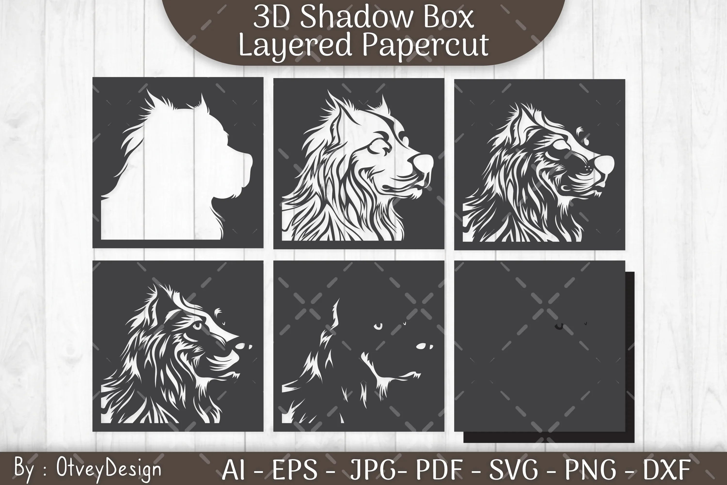 Dog Shadowbox Layered Papercut SVG Bundle - CraftNest - Digital Crafting and Art