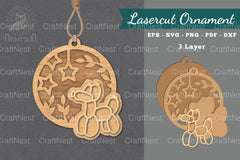 Dog Balloon Laser Cut Ornament Clipart Bundle - CraftNest - Digital Crafting and Art