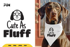 Dog Bandana Cute As Fluff SVG Bundle - CraftNest - Digital Crafting and Art
