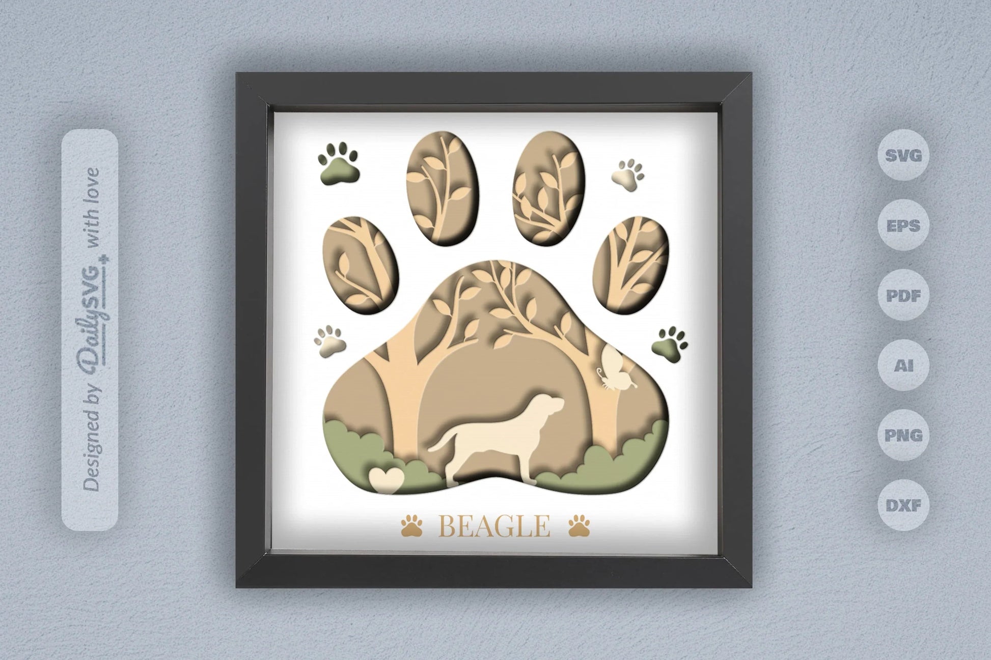 Beagle Dog Breed Papercut SVG Bundle - CraftNest - Digital Crafting and Art