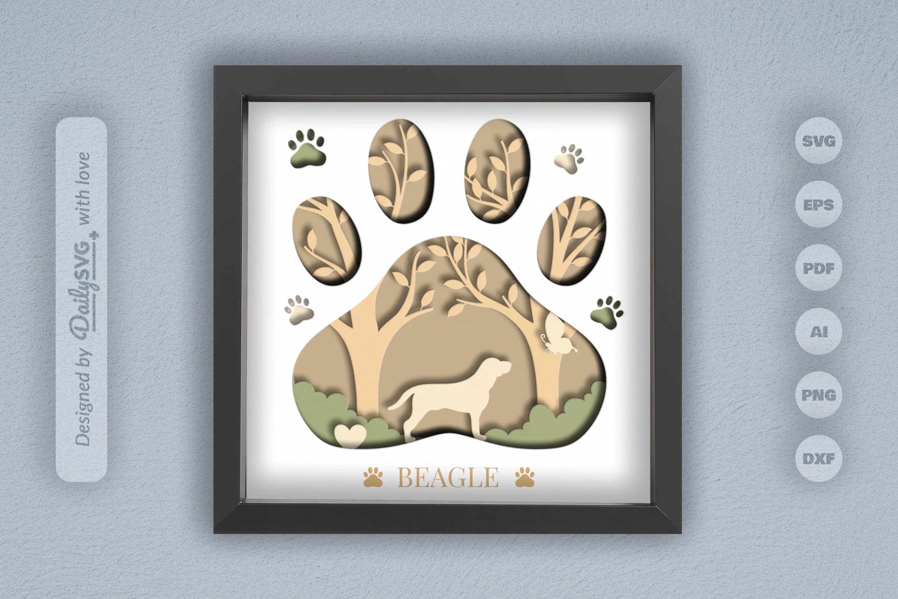 Beagle Dog Breed Papercut SVG Bundle - CraftNest - Digital Crafting and Art