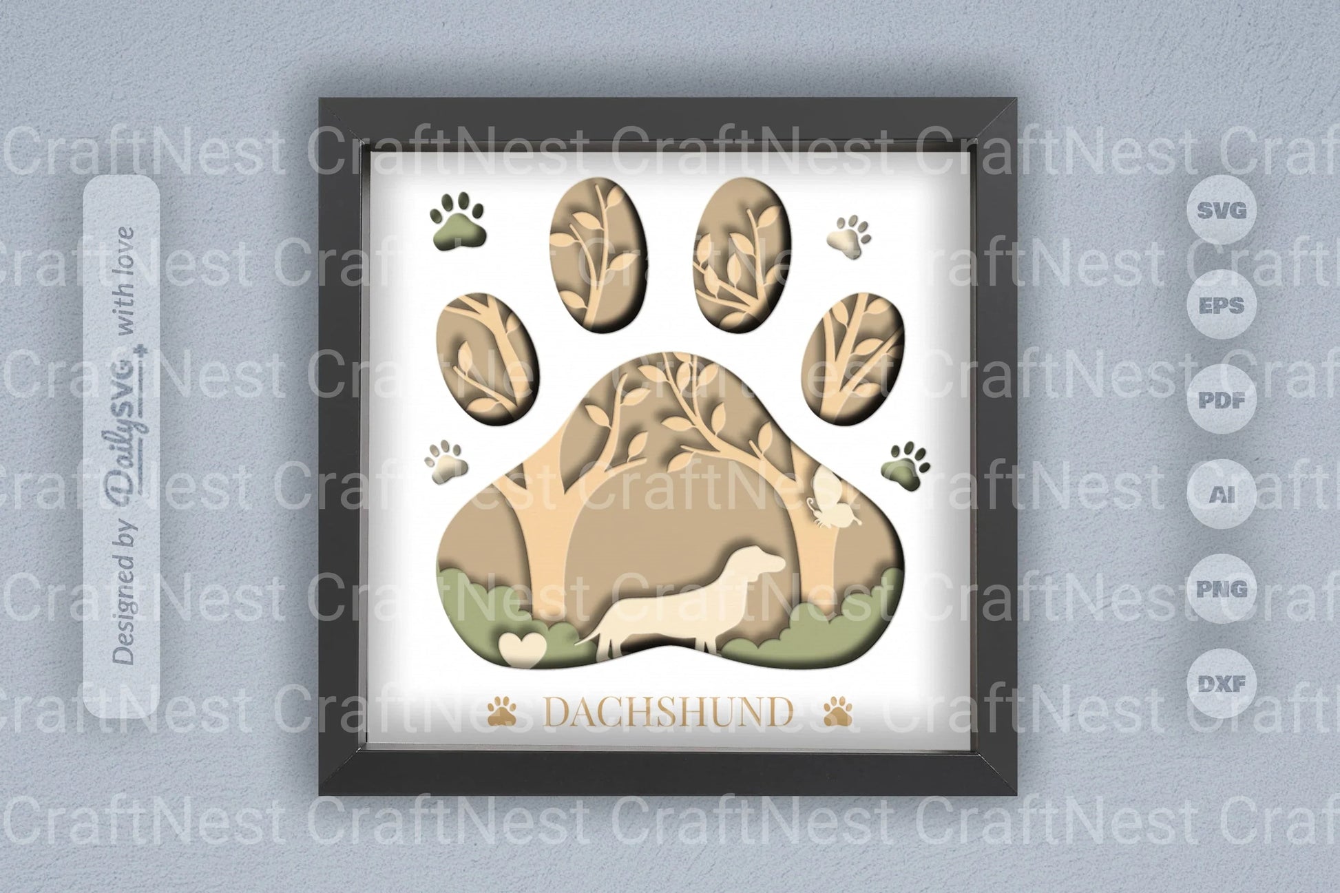 Dachshund Papercut SVG Bundle for Crafting - CraftNest - Digital Crafting and Art