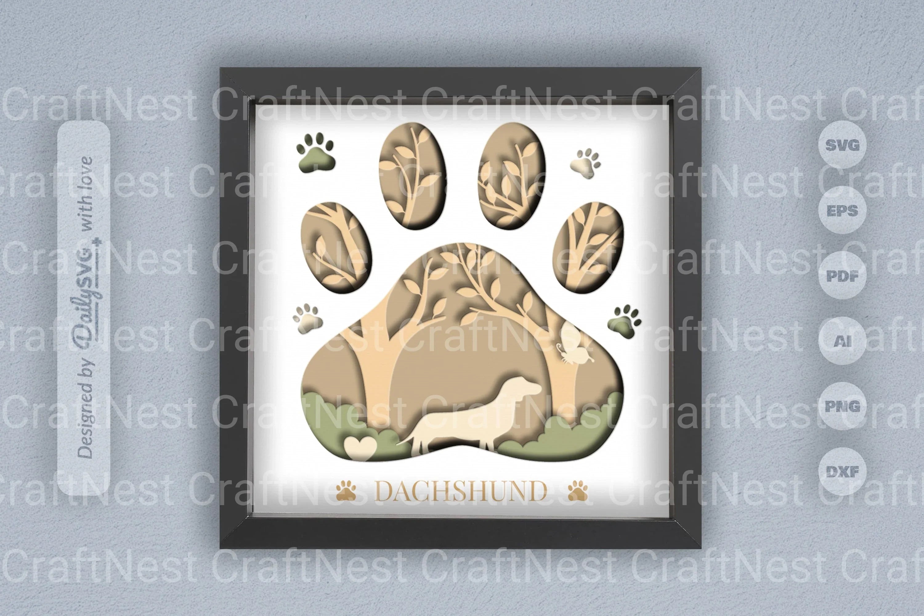 Dachshund Papercut SVG Bundle for Crafting - CraftNest - Digital Crafting and Art