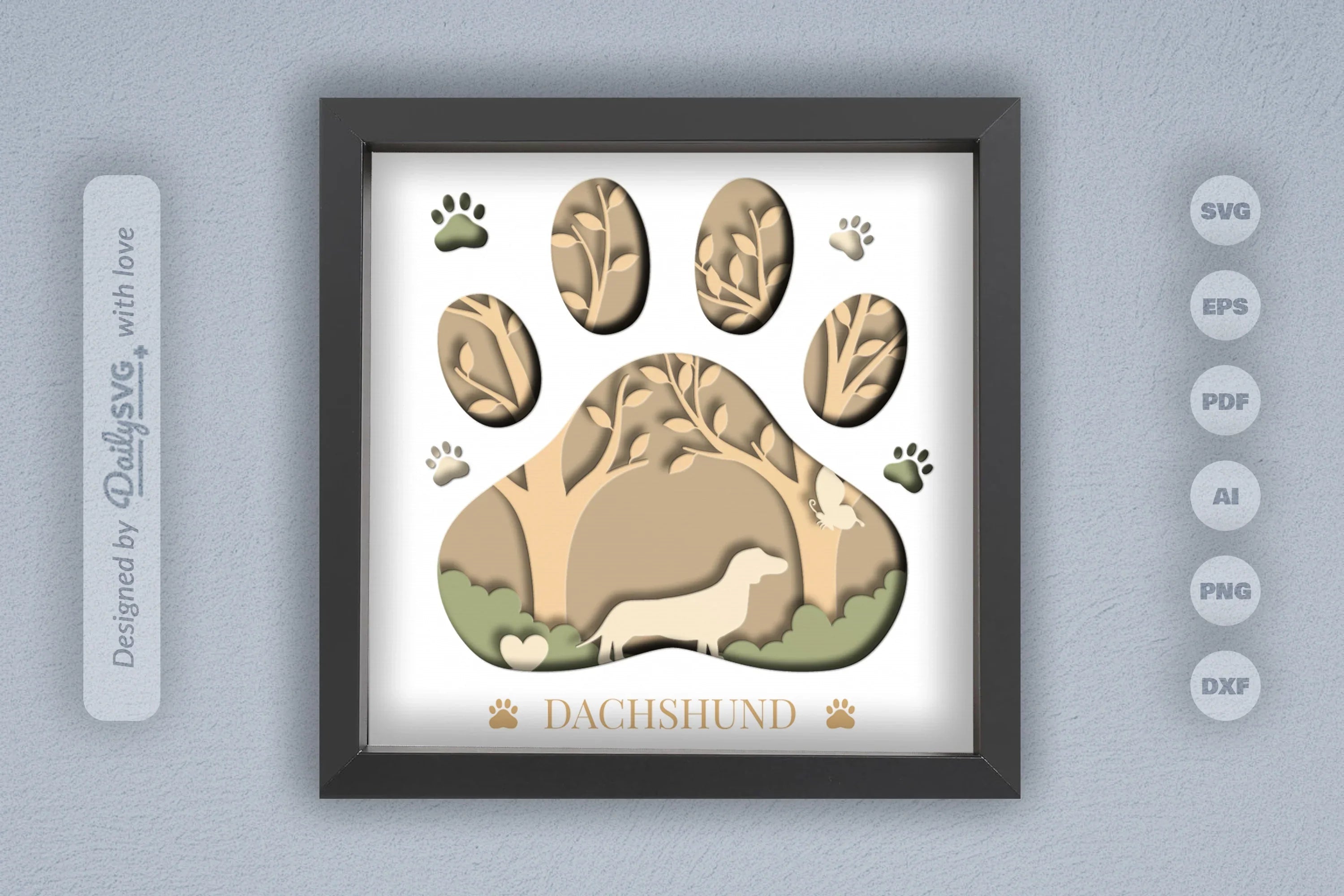 Dachshund Papercut SVG Bundle for Crafting - CraftNest - Digital Crafting and Art