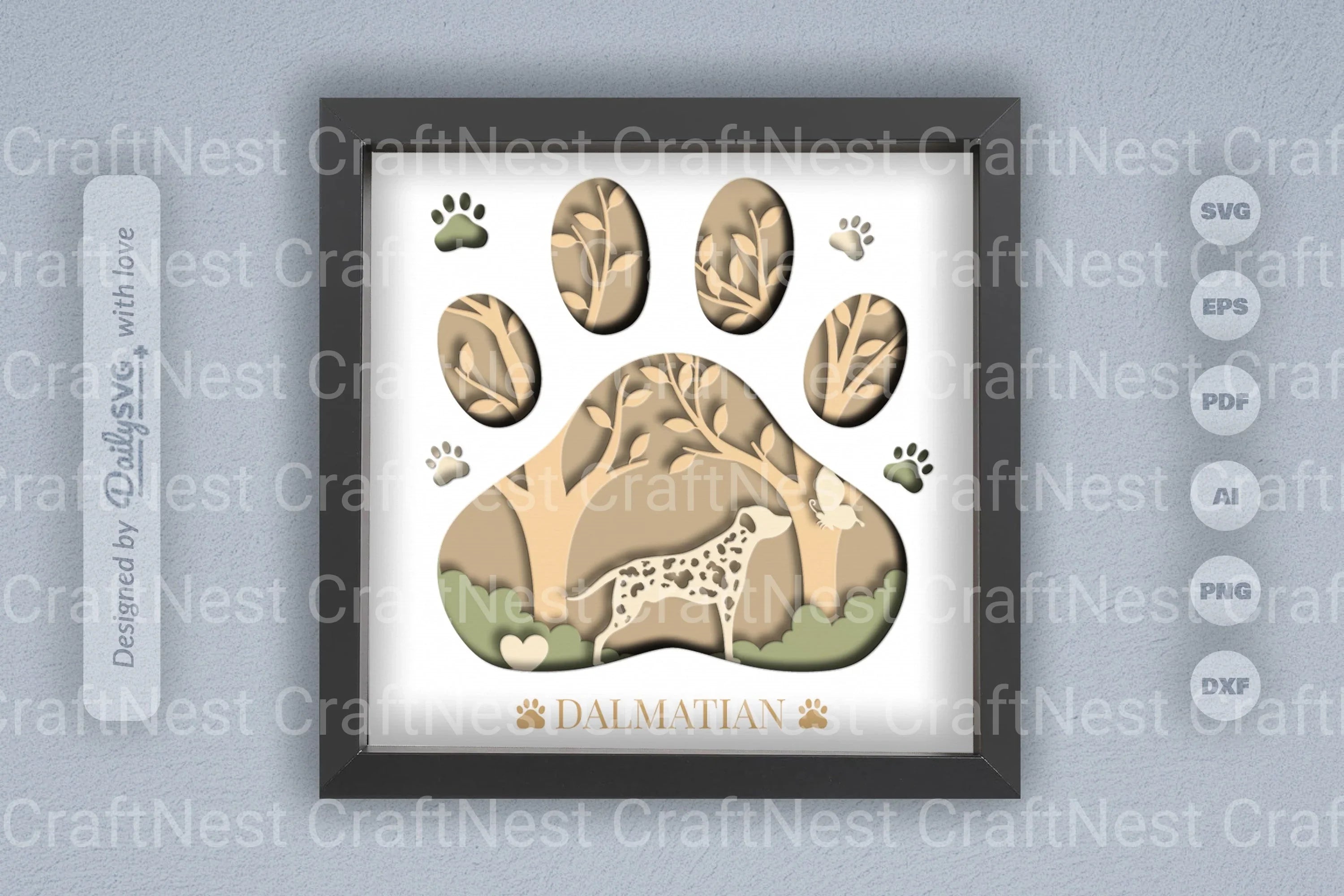 Dalmatian Dog Breed Papercut SVG Bundle - CraftNest - Digital Crafting and Art