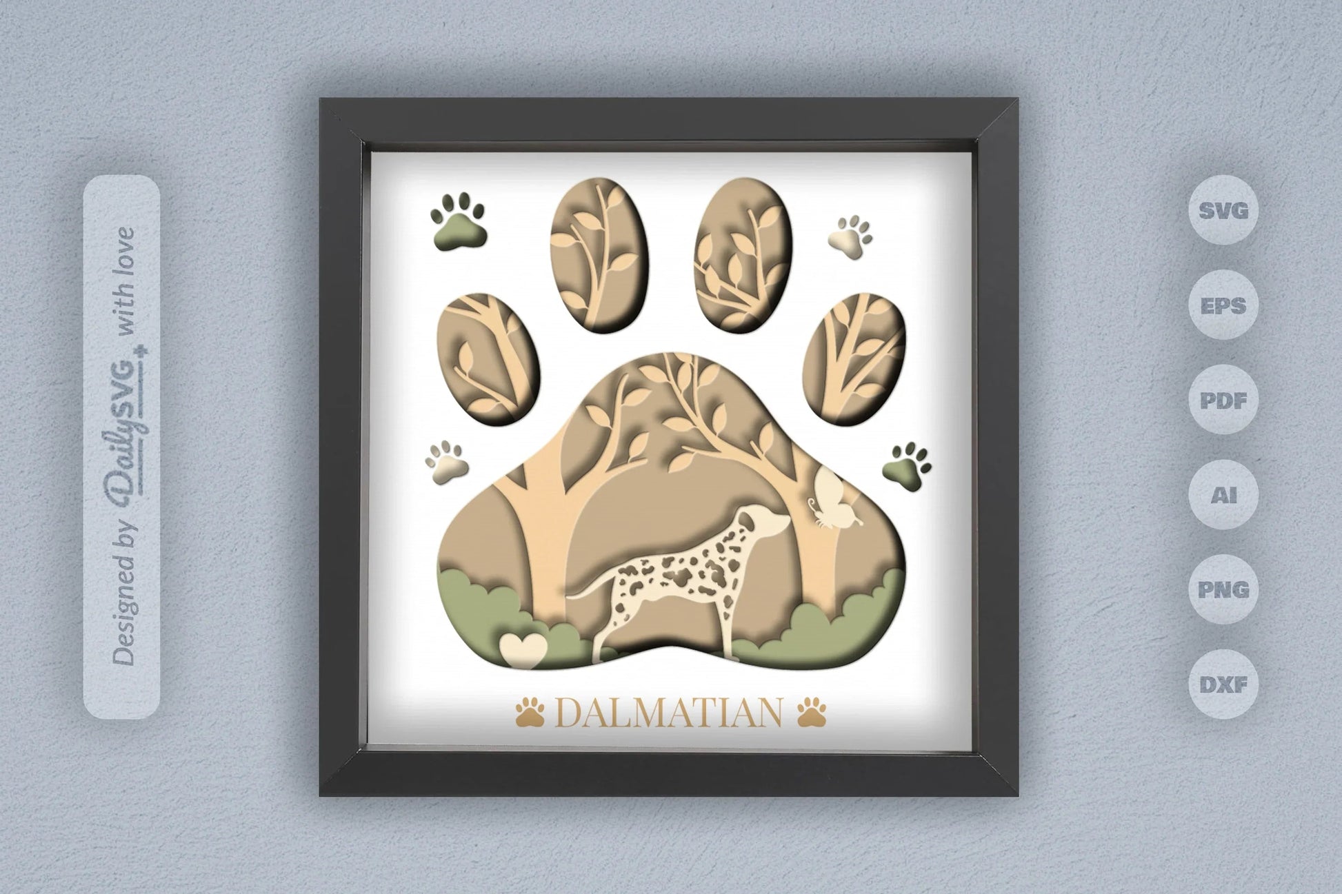 Dalmatian Dog Breed Papercut SVG Bundle - CraftNest - Digital Crafting and Art