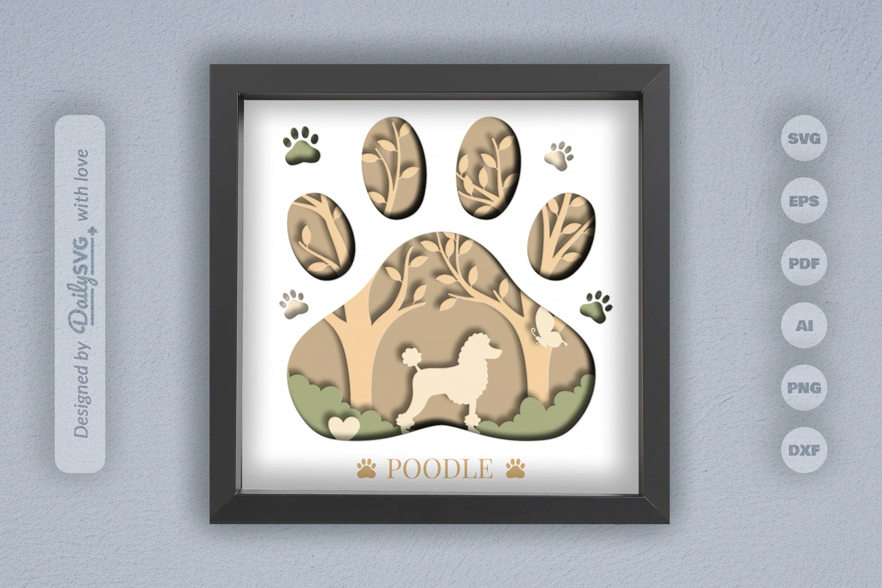 Poodle Papercut SVG Bundle - CraftNest - Digital Crafting and Art
