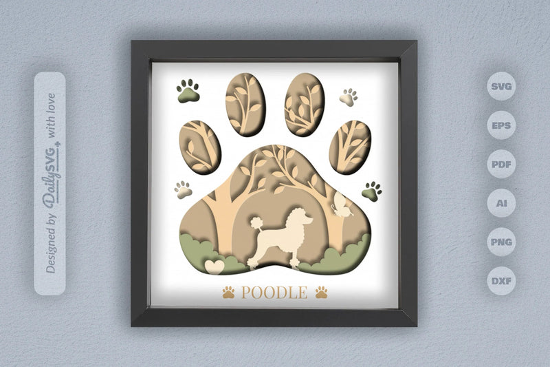 Poodle Papercut SVG Bundle - CraftNest - Digital Crafting and Art