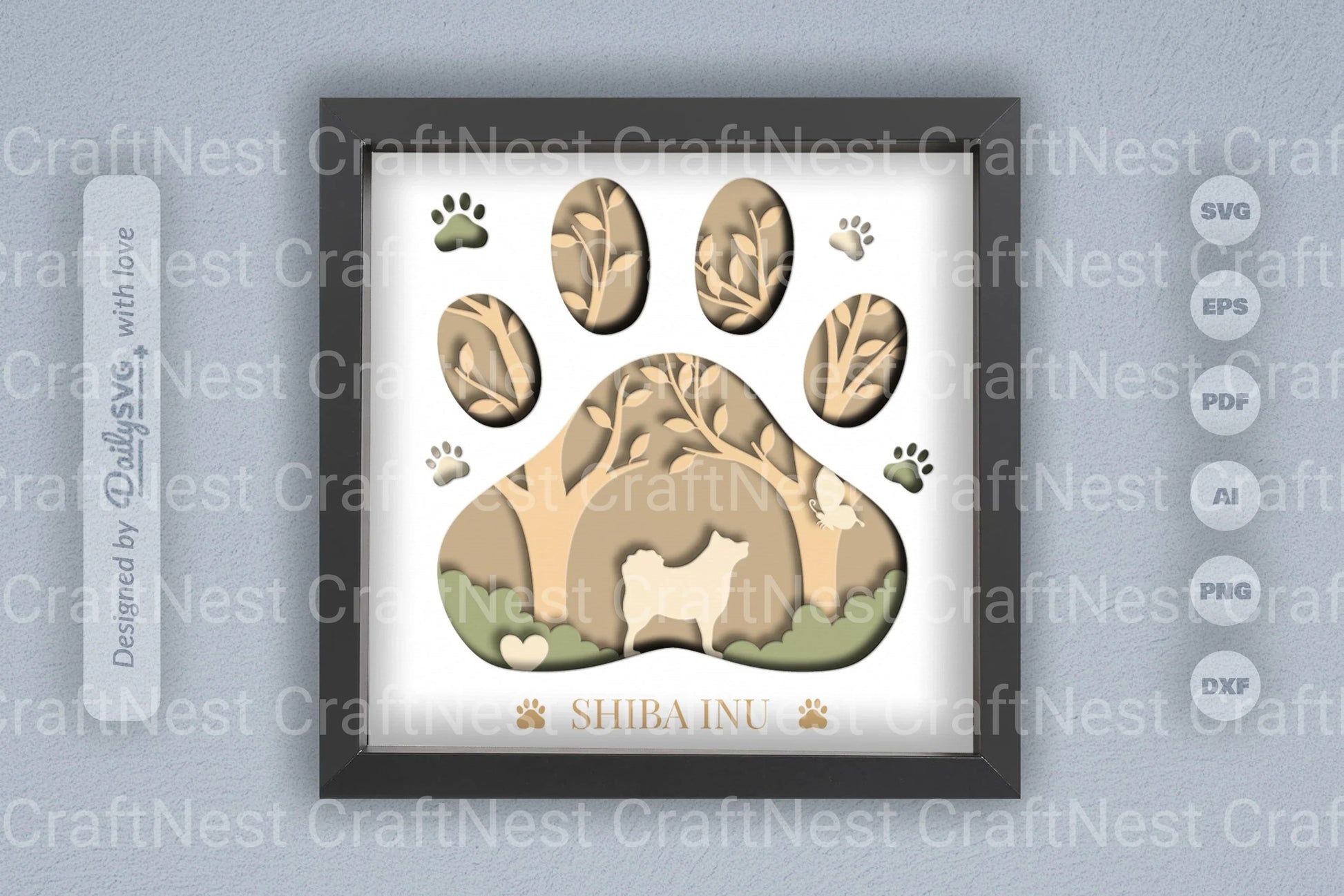Shiba Inu Papercut Dog Breed SVG Bundle - CraftNest - Digital Crafting and Art