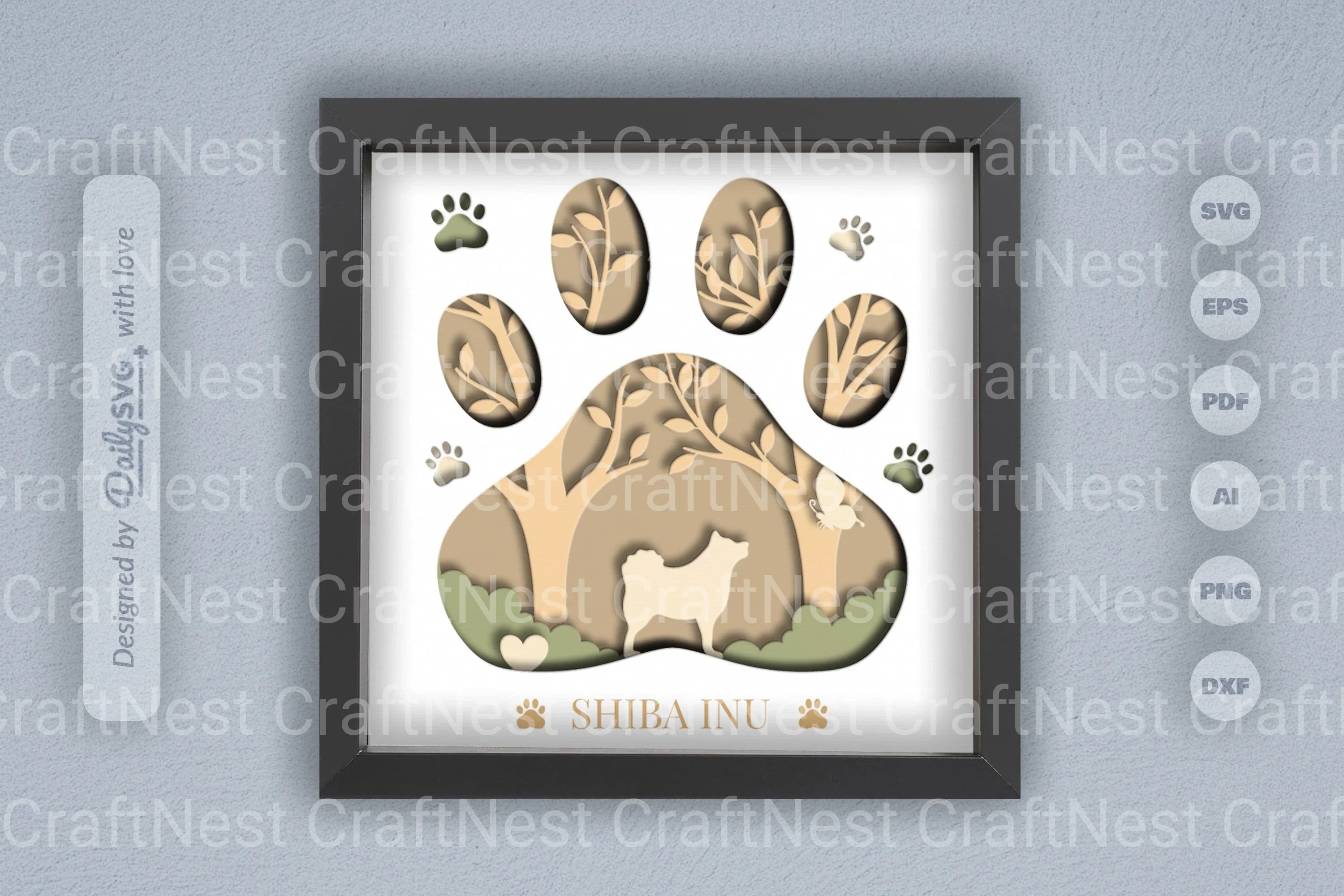 Shiba Inu Papercut Dog Breed SVG Bundle - CraftNest - Digital Crafting and Art