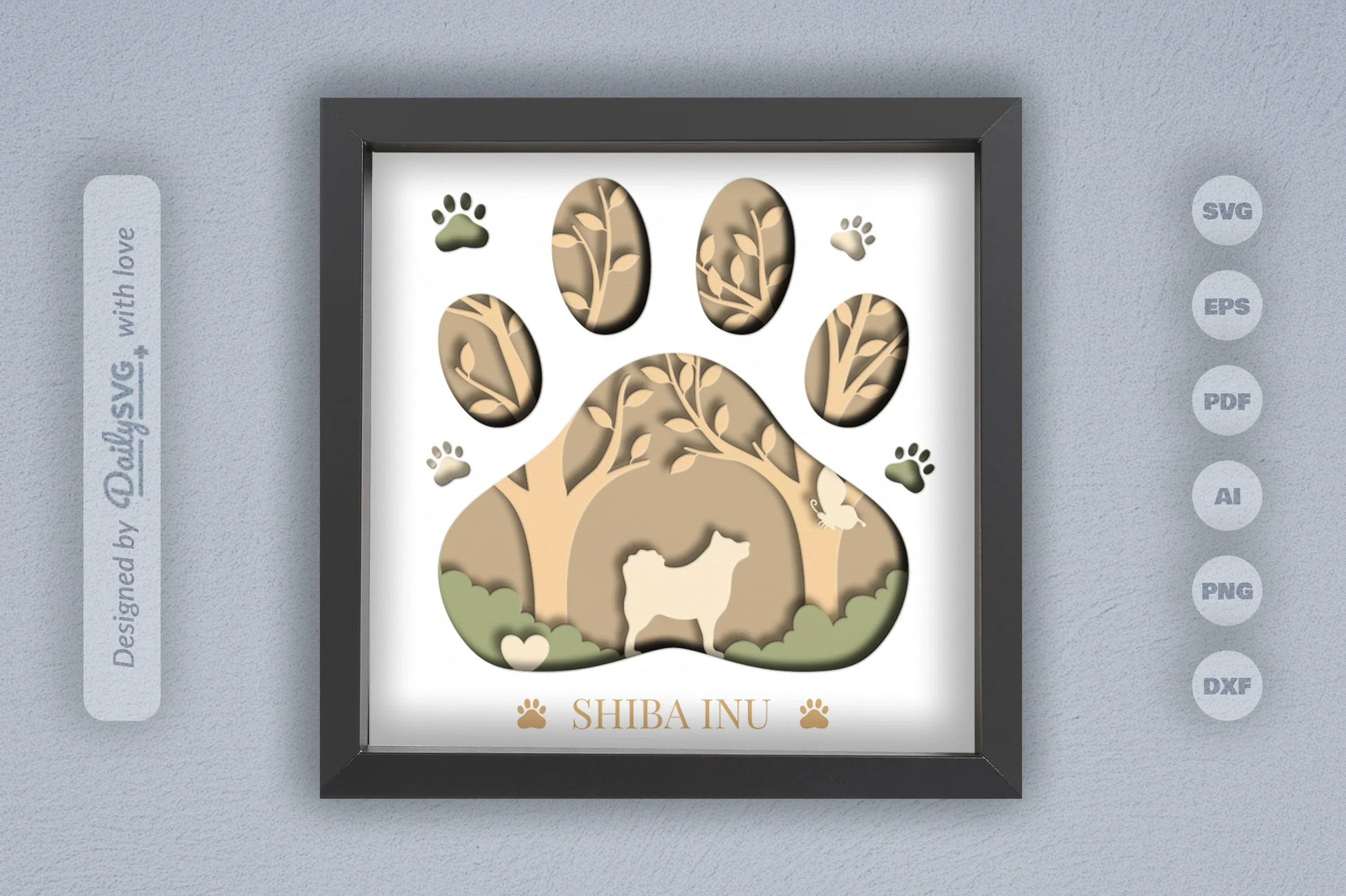 Shiba Inu Papercut Dog Breed SVG Bundle - CraftNest - Digital Crafting and Art