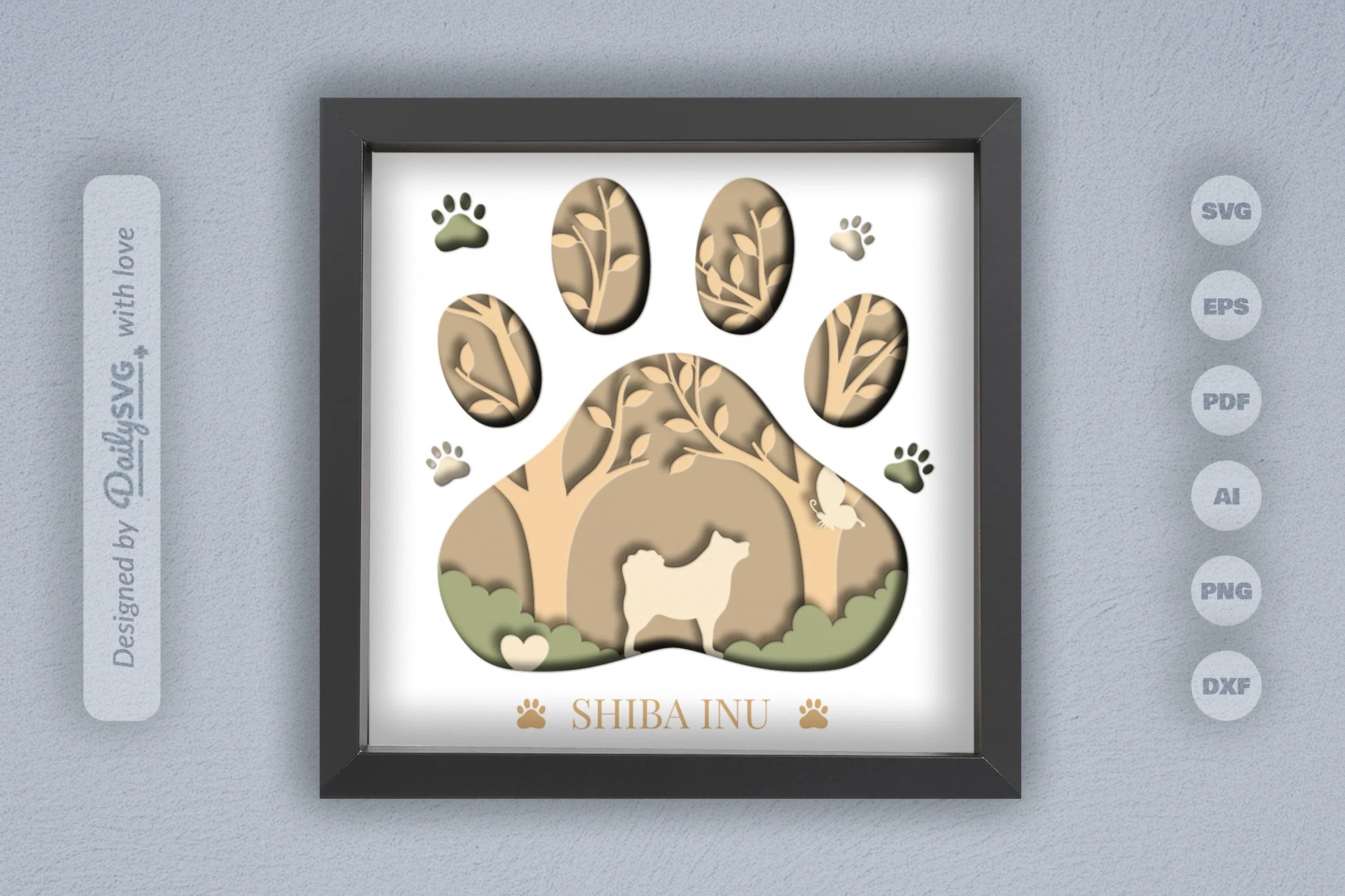 Shiba Inu Papercut Dog Breed SVG Bundle - CraftNest - Digital Crafting and Art