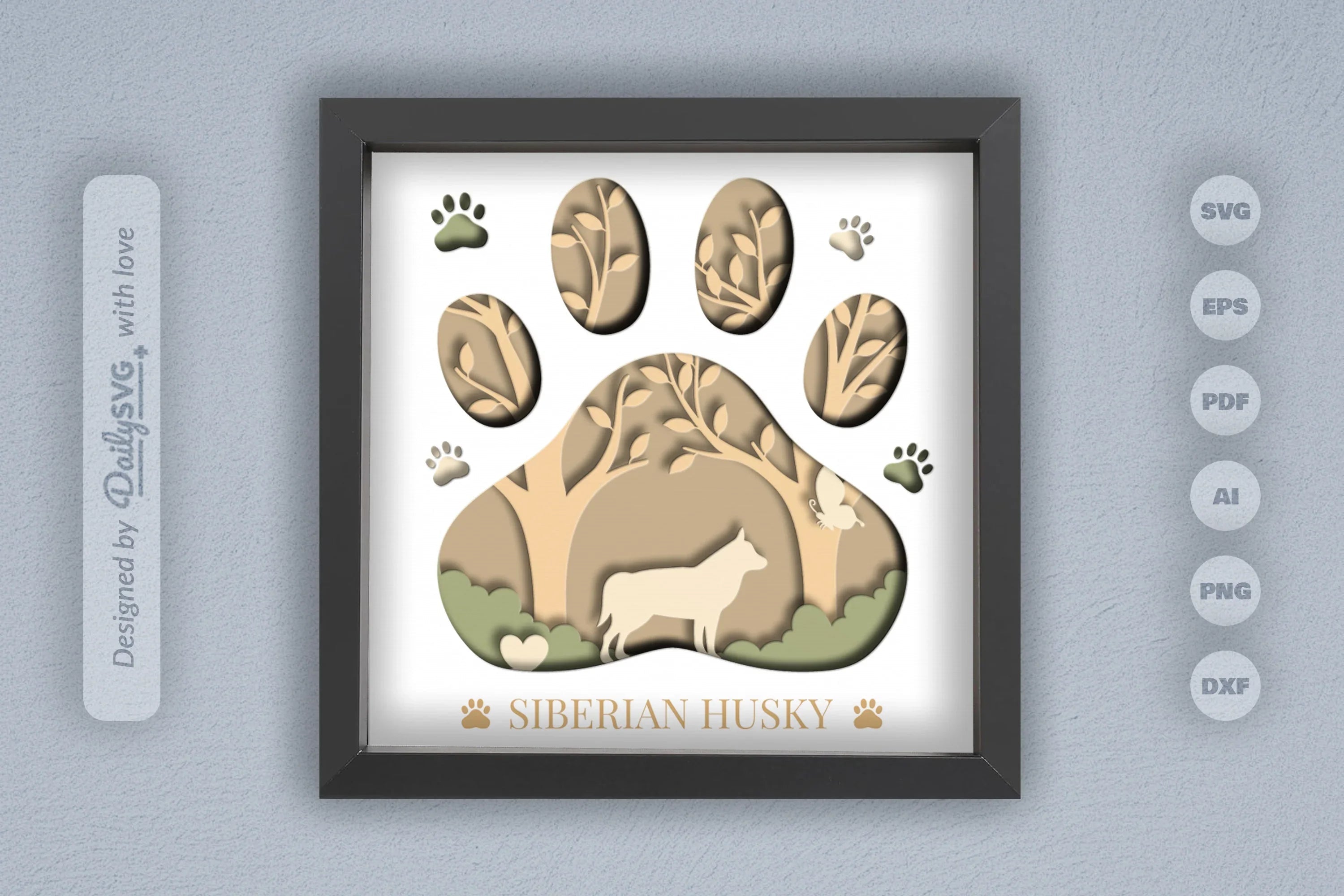 Siberian Husky Papercut SVG Bundle - CraftNest - Digital Crafting and Art