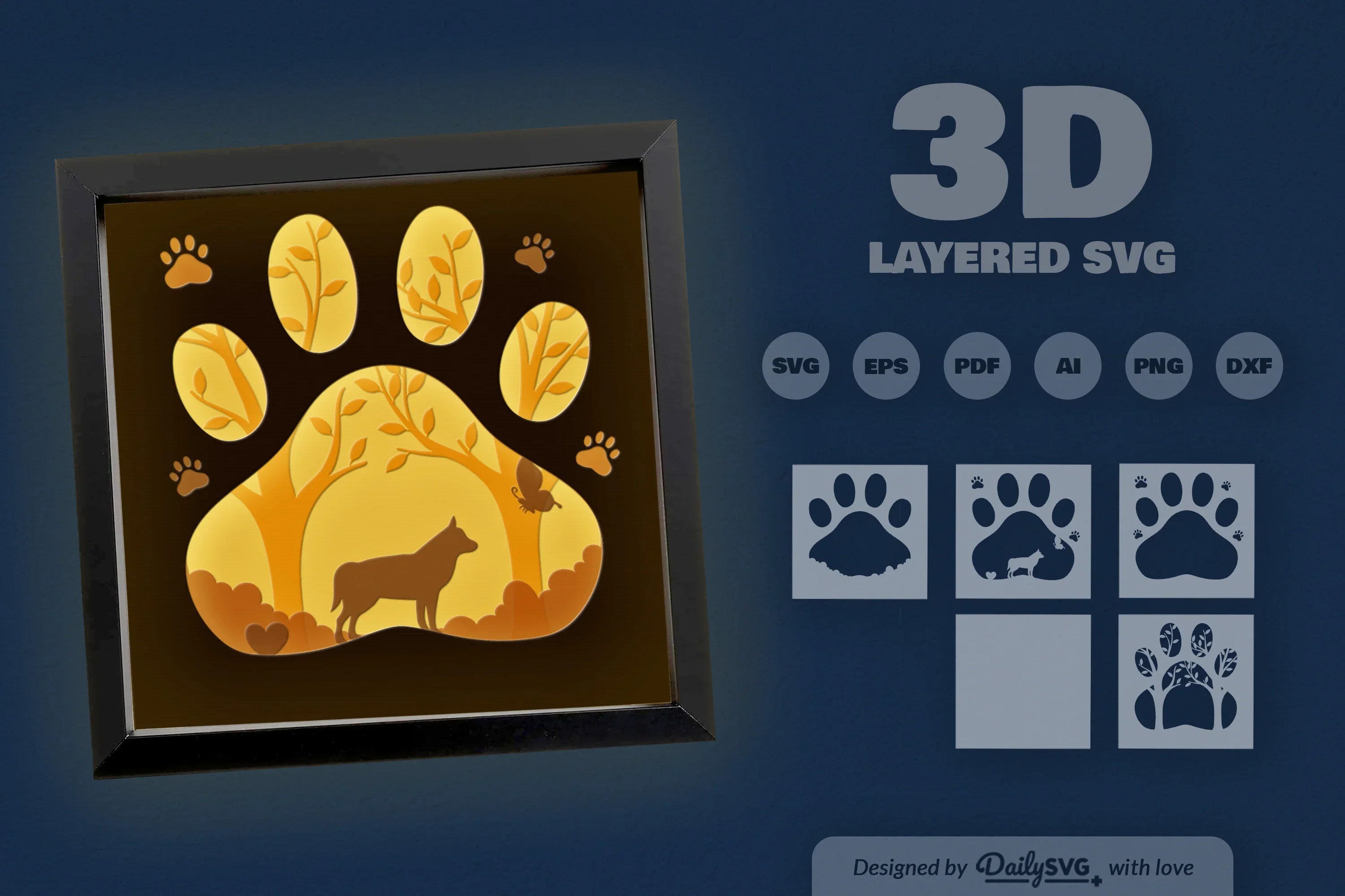 Siberian Husky Papercut SVG Bundle - CraftNest - Digital Crafting and Art