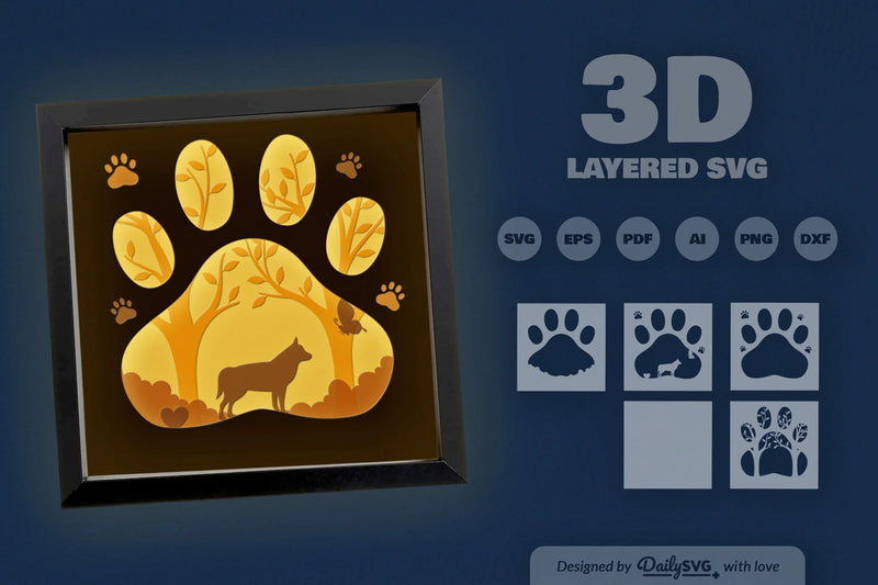 Siberian Husky Papercut SVG Bundle - CraftNest - Digital Crafting and Art