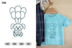 Dog Flying with Balloons Birthday Clipart Bundle - CraftNest - Digital Crafting and Art