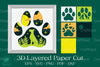 Dog Footprint 3D Layered Papercut Clipart Bundle